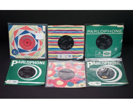 Vinyl - 6 rare UK original Psych / Mod singles on Parlophone, to include: Kippington Lodge (R 5645) EX, The Moles (R 5743) VG