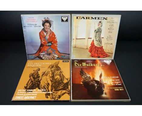 Vinyl - Classical - 4 Rare UK Stereo Box Sets: Carmen (His Master’s Voice ED 1 Gold White labels, ASD 331-333) Box is VG+, al