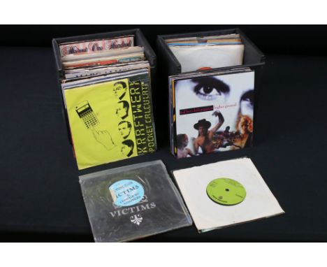 Vinyl - Over 70 Rock / Pop singles in 2 boxes, to include: Kraftwerk, Prince Fleetwood Mac, Guns N’ Roses, The Doors, Red Hot