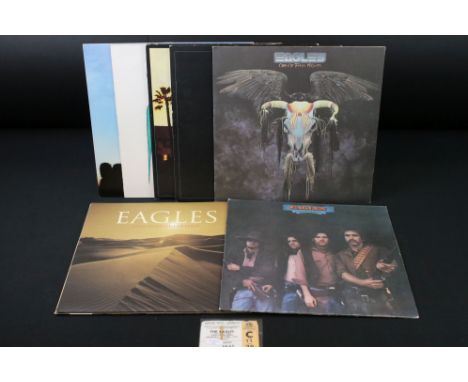 Vinyl - 7 Eagles LPs to include Hotel California (K33051), The Long Run (K52181), One Of These Nights (SYLA 8759), Self Title