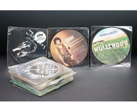 Vinyl - 24 UK Picture Discs singles, to include: Michael Jackson, Thin Lizzy, Japan, Lords Of The New Church, Toyah, Abba, Th
