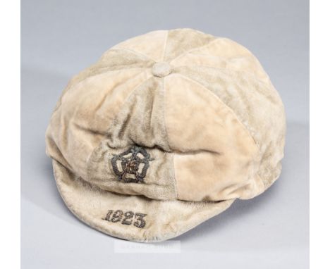 White & pale green England v Sweden international cap awarded to West Ham United's Billy Moore in 1923,colour a little fadedB