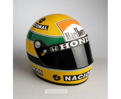 Ayrton Senna McLaren 1990 full scale replica F1 drivers helmet,&nbsp; unsigned and unboxed&nbsp;