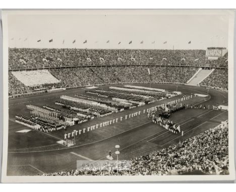 OLYMPIC GAMES 1936 THE OPENING CEREMONY AT THE OLYMPIC STADIUM BERLIN ORIGINAL PRESS PHOTOGRAPHRARE ORIGINAL BLACK & WHITE 9 