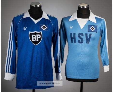 Two Hamburger SV football jersey's, comprising&nbsp;blue &amp; white Hamburger SV no.9 third choice jersey, season 1980-81, l