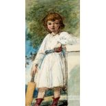 William Edward Frost RA (British, 1810-1877) A Young Cricketer, watercolour, depicting a young