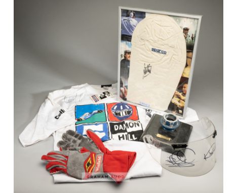 Collection of William's and other F1 memorabilia, including signed F1 helmet visor signed by the William's drivers Nigel Mans
