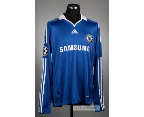 Michael Ballack blue Chelsea no.13 home jersey, UEFA Champions League 2008-09,Adidas, long-sleeved with UEFA STARBALL sleeve 