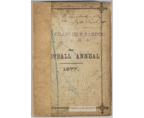 The Football Annual 1877, edited by Charles W. Alcock, published by Ward, Lock & Co., London,second edition, 190-pages with c