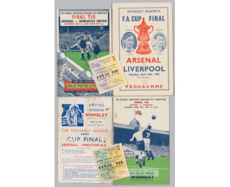 Arsenal F.A. Cup final programmes and tickets,programme and ticket unless otherwise stated, for 1941 War Cup Final v Preston 