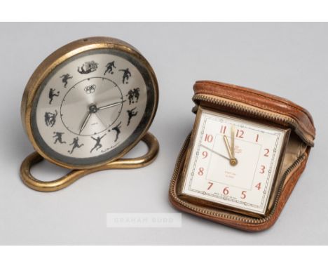 A travel clock presented to Duncan Edwards of Manchester United on the occasion of the match v Glasgow Celtic, 16th April 195