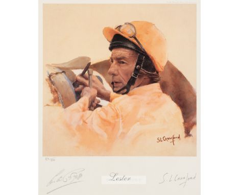Signed horse racing memorabilia,comprising: i) a photographic print of the jockey A.P. McCoy, signed in blue marker pen, McCo