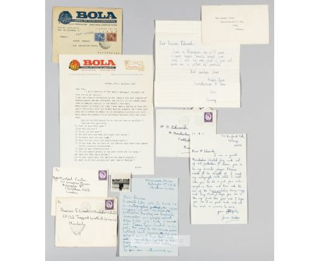 A collection of fan mail sent to Duncan Edwards of Manchester United and England,mostly handwritten letters and from the hand
