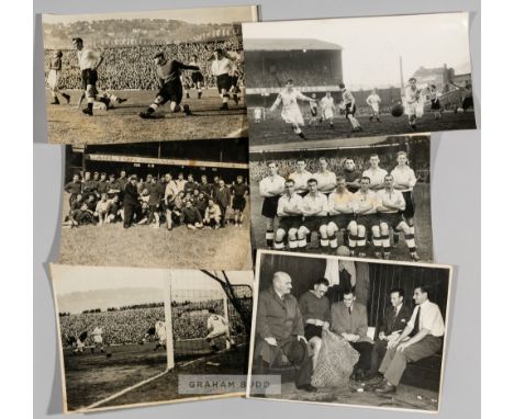 Swansea Town FC selection of b&w original press photographs, dating from 1947 to 1953,including team photographs pre-season 1