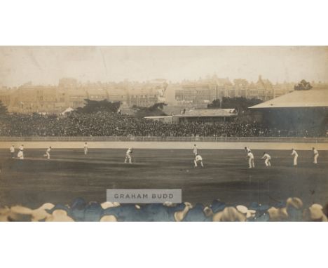 Photograph of the England v Australia Ashes First Test in Sydney, 16th December 1901.B & W photograph depicting the match in 