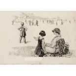 Frank Reynolds (British, 1876-1953) "The Glorious Uncertainty of Cricket", circa 1930s. Pen and