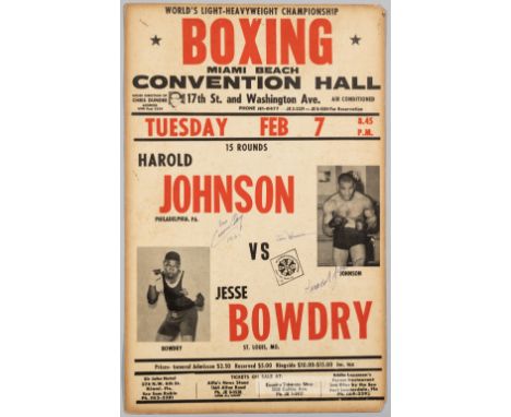 BOXING - CASSIUS CLAY v JIM ROBINSON 7th FEBRUARY 1961 BOXING, THE FOURTH PROFESSIONAL FIGHT OF CASSIUS CLAY RARE ORIGINAL MU