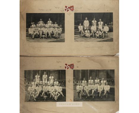 Collection of matted photographs relating to the South African athlete C.R. Davis,including at St Paul's school first fives t