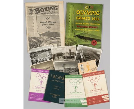 Helsinki 1952 Olympic Games British Olympic Association Official Report,published by World Sports, 114-page with colour illus