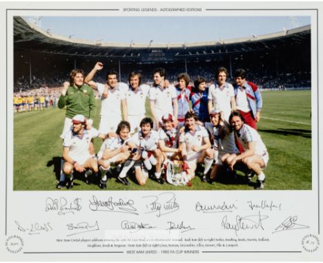 FOOTBALL - West Ham United 1980 F.A Cup winners large 20” x 16” signed Limited Edition 6/175 display photograph depicting the