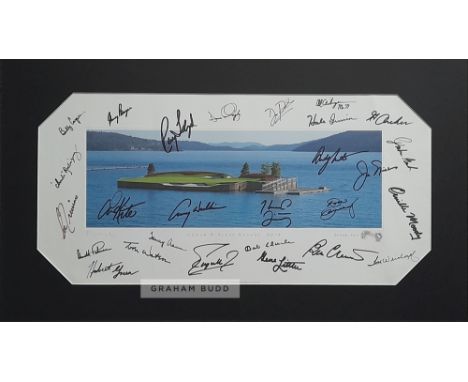 Coeur D'Alene Resort hole 14 print by artist Patrick Drickey signed by PGA golf legends,&nbsp; supeb image of this 154 yards,