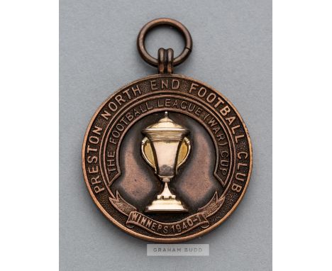 Rare Preston North End Football League War Cup winner's medal season 1940-41 awarded to the PNE goalkeeper George "Harry" Hol