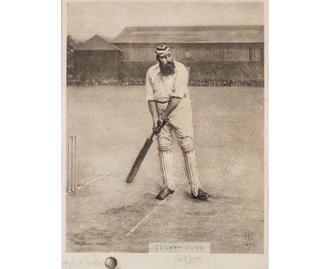 Signed W G Grace photogravure portrait after the famous painting by Archibald Stuart Wortley published in 1891,published by M