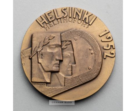Two Olympic Games participant's medals for Helsinki 1952 and Melbourne 1956,comprising Helsinki 1952 Olympic Games participan