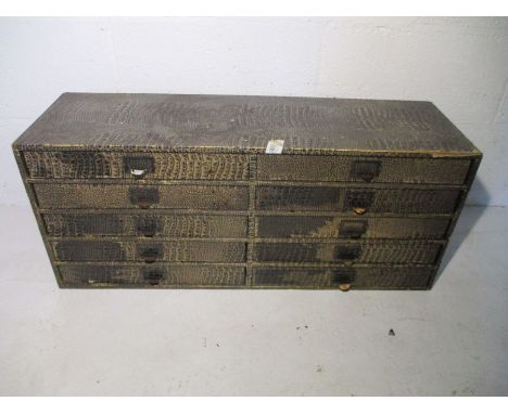 An East-Light nest of ten drawers - height 33cm, width 78cm, depth 25cm