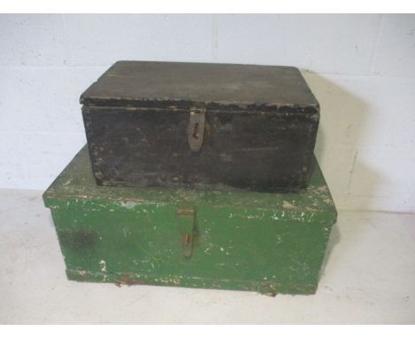 A pair of vintage trunks.