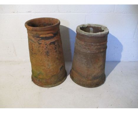 Two vintage terracotta chimneys 