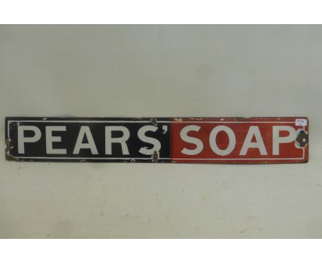 A small rectangular Pears' Soap enamel sign, 18 1/2 x 2 3/4".
