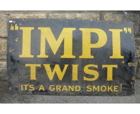 An "Impi" Twist rectangular enamel sign, 30 x 18".