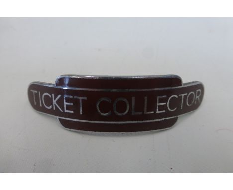 A B.R. Western Region totem brown enamel and chromed cap badge "Ticket Collector" by Gaunt.