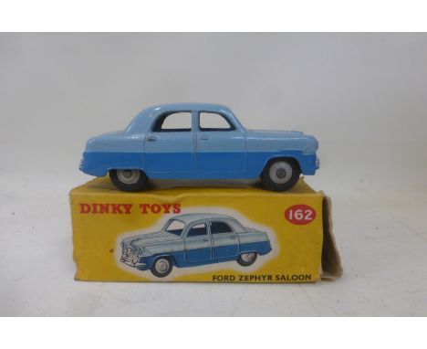 DINKY TOYS - Ford Zephyr Saloon, no. 162, excellent condition; yellow box very good with correct colour spot.