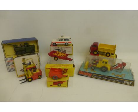 DINKY TOYS - seven boxed models including a Recovery Tractor, no. 661, a Police Patrol Range Rover, no. 254, etc.