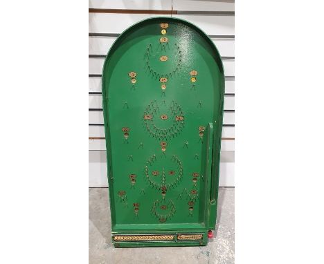 Green painted bagatelle board