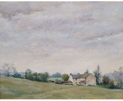 20th century schoolOil on board"Crocketts Farm", signed verso by G M King '85, 39cm x 49cm 