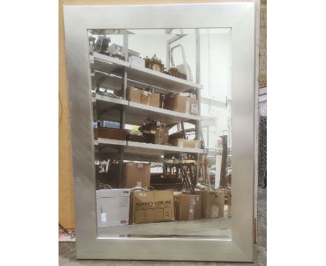Modern rectangular mirror in silver effect frame