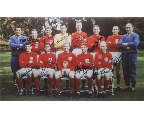 Photograph of the England Football Team with certificate of authenticity to reverse, 29cm x 39cmCondition ReportThe certifica