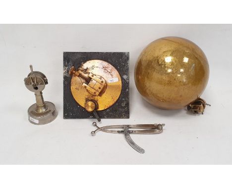 Novelty cigar cutter in the form of a ship's telegraph, a Griffin London telescope measure for diameter of planets, a witch's