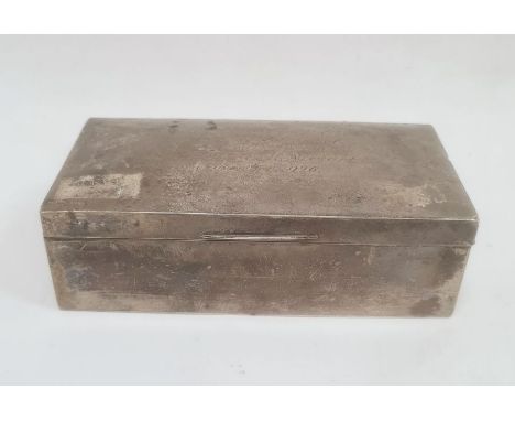 1920's rectangular silver-mounted box, engraved to lid 'West Lancashire Golf Club Members Professional Presented by K J Bird.