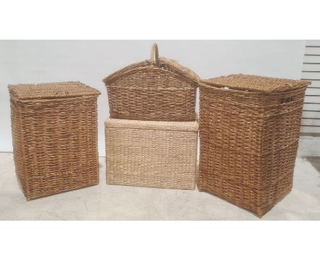 Three wicker baskets and a hamper (4)