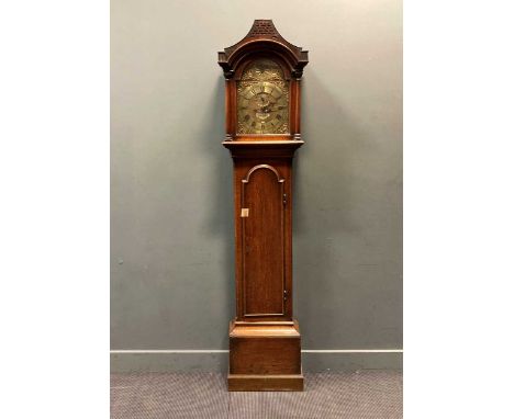 A George III oak cased 8-day longcase clock, the brass dial engraved 'Peter Boyce Beccles' 218cm high