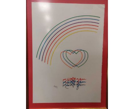 Rainbows, a group of six framed prints (from the original folio of eight), to include works by: Menashe Kadishman, Yaacov Aga