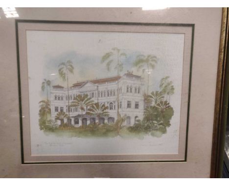Graham Byfield Raffles Hotel Singaporesigned lower right and title and dated to lower right 'The Raffles Hotel Singapore / Bu