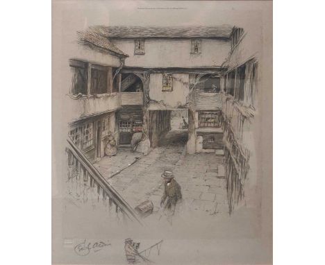 Cecil Aldin RBA (1870-1935) Old English Inns: The Mermaid, Rye; The New Inn, Gloucestersigned with a sketch below the plate '