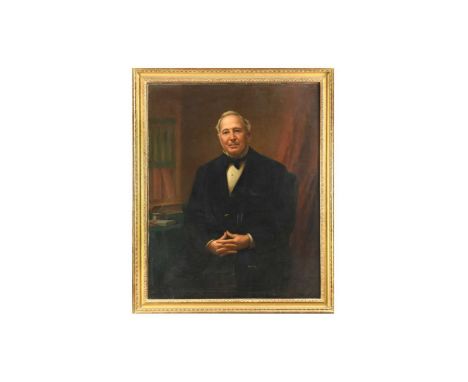Robert Ramsey Russell (fl. 1876-1912) Portrait of a Gentleman seated in a black coatsigned 'R Ramsay Russell 1901' (lower rig
