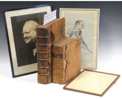 Box with 2 antiquarian books: 'Aristotelis, Opera Omnia', vol. 3, published Paris 1654 and Morrell, 'Thesaurus ... or Diction
