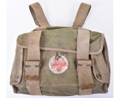 Rare WW2 British Airborne Forces Medics Pack, scarce example of the canvas and webbing medical pack produced for issue to the